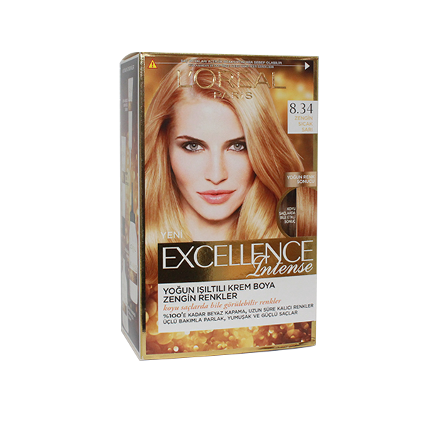 رنگ مو لورآل Excellence شماره 8.34 طلایی گرم